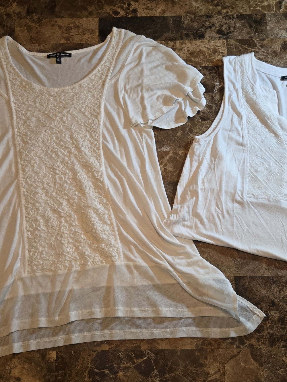 Two (2) Cable & Gauge Tops. Women's Size Medium. One Tank/ One Short Sleeve